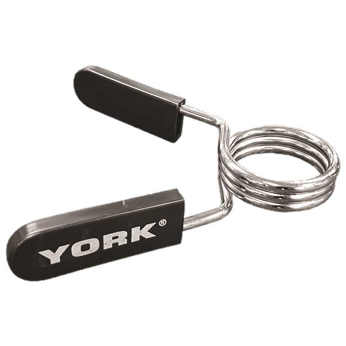 York 2 inch Spring Collars with Rubber & Handles-Chrome (Pair)