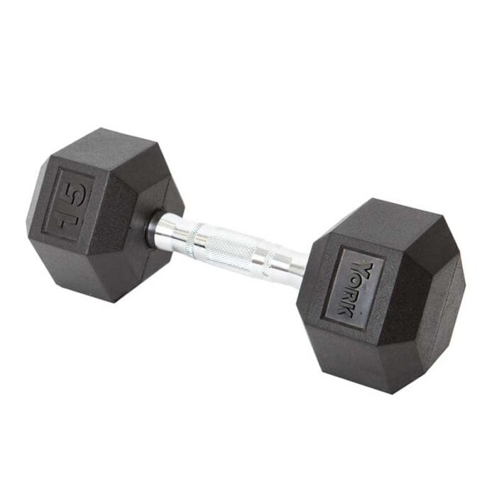 York Rubber Hex Dumbbell 15lbs