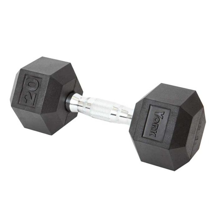 York Rubber Hex Dumbbell 20lbs
