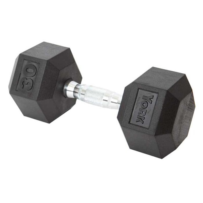 York Rubber Hex Dumbbell 30lbs