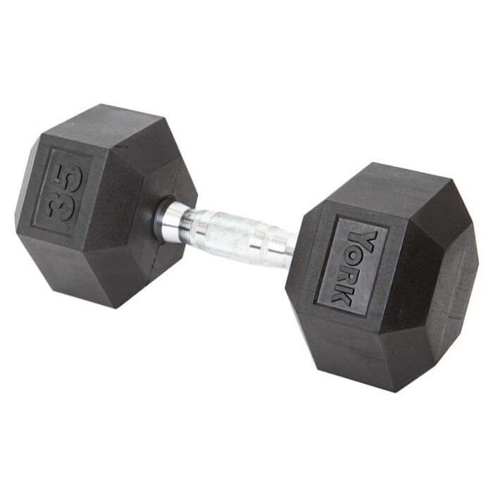 York Rubber Hex Dumbbell 35lbs