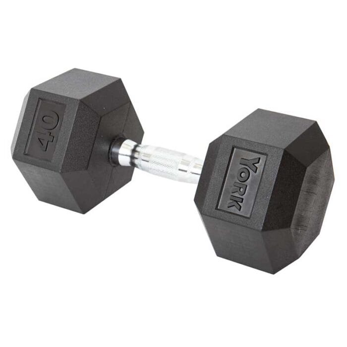York Rubber Hex Dumbbell 40lbs