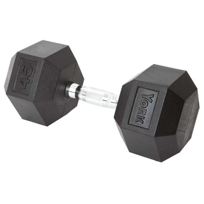 York Rubber Hex Dumbbell 45lbs