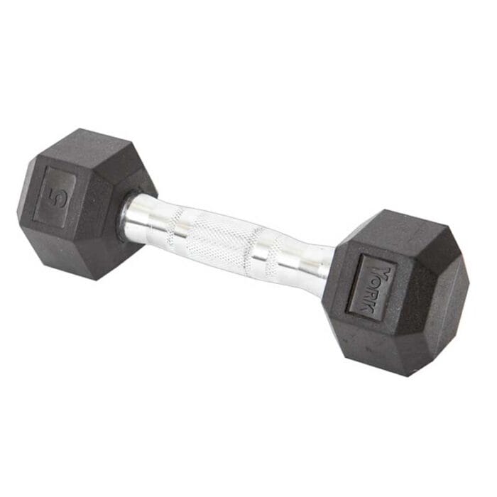 York Rubber Hex Dumbbell 5lbs